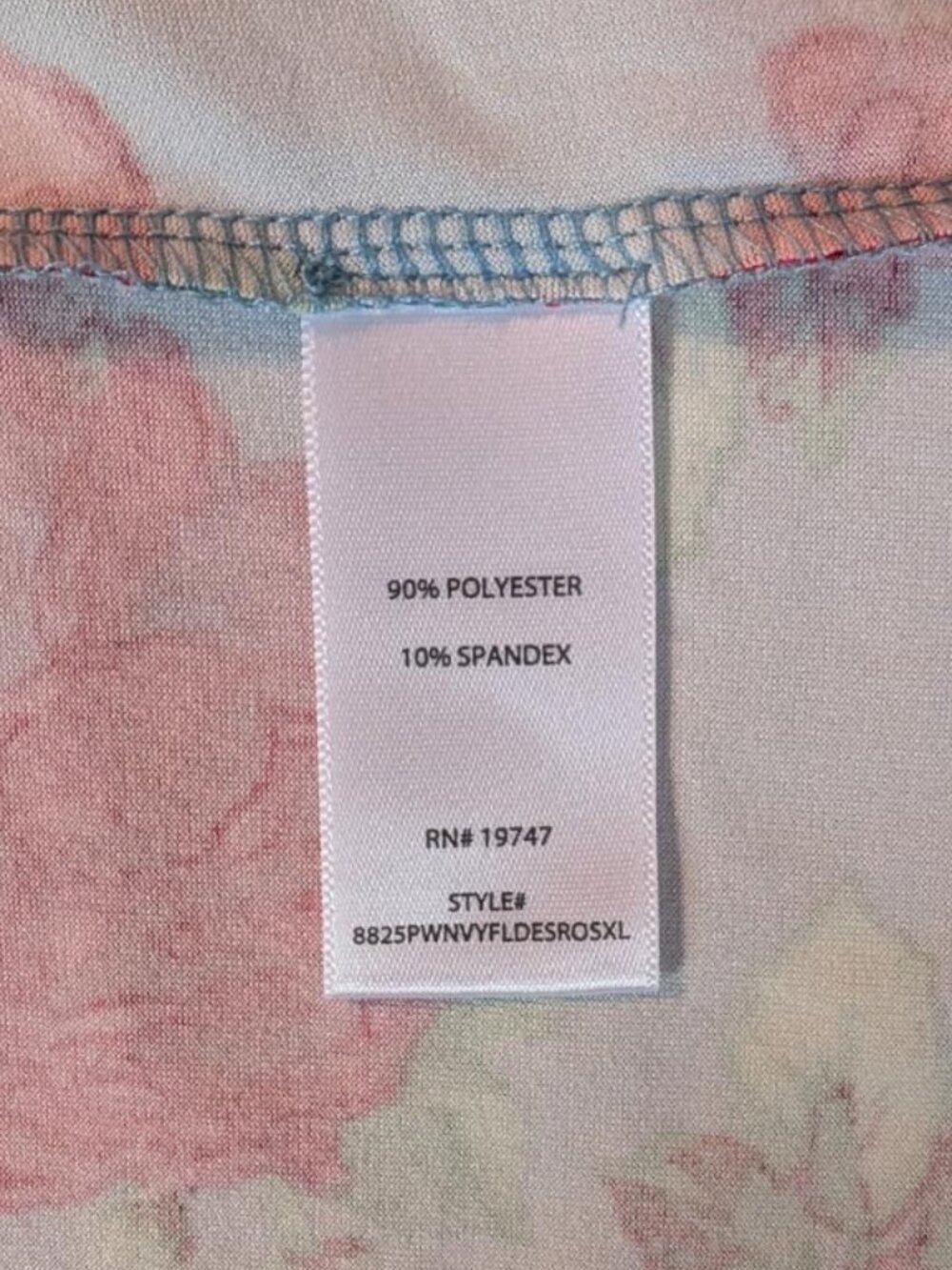Pioneer Woman Blue Rose Floral Top XL Cottagecore Farmhouse Chic 3/4 Sleeve - Picture 7 of 7